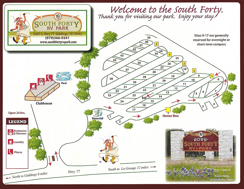 South Forty RV Park Map